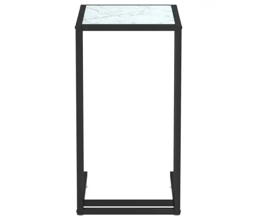 Datorgaldiņš, 50X35X65 Cm, Balts Marmora Raksts, Rūdīts Stikls Vidaxl
