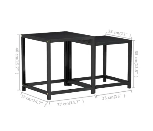 Teelaud 2 Tk, Mdf, Must