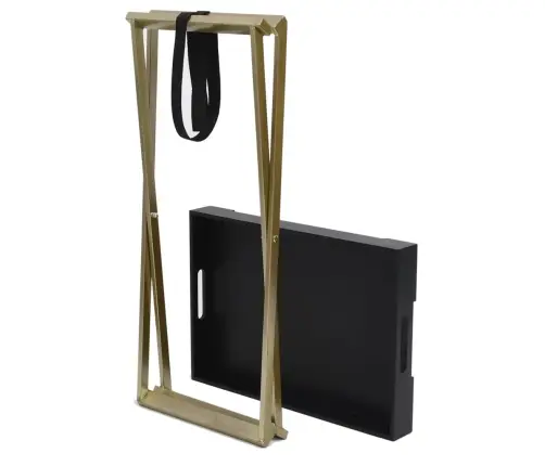 Galdiņš, Salokāms, Zelta Un Melna Krāsa, 48X34X61 Cm, Mdf Vidaxl