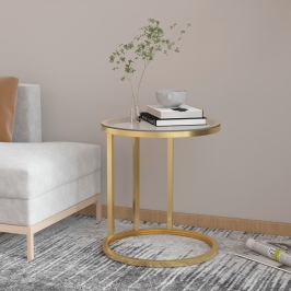 Galdiņš, Zelta Krāsa, Caurspīdīgs Rūdīts Stikls, 45 Cm Vidaxl