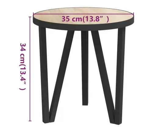 Tējas Galdiņš, Ozolkoka Krāsa, Ø35 Cm, Mdf Vidaxl