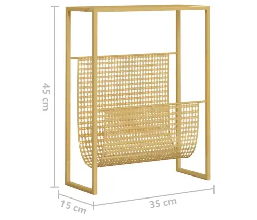 Žurnālu Turētājs, Zelta Krāsa, 35X15X45 Cm, Tērauds Vidaxl