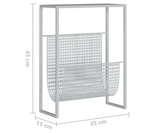 Žurnālu Turētājs, Sudraba Krāsa, 35X15X45 Cm, Tērauds Vidaxl