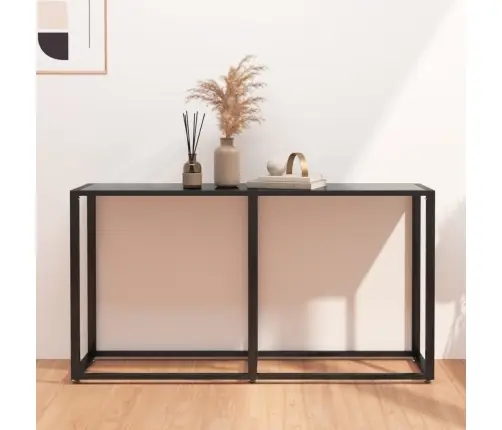 Konsoles Galdiņš, Melns, 140X35X75,5 Cm, Rūdīts Stikls Vidaxl