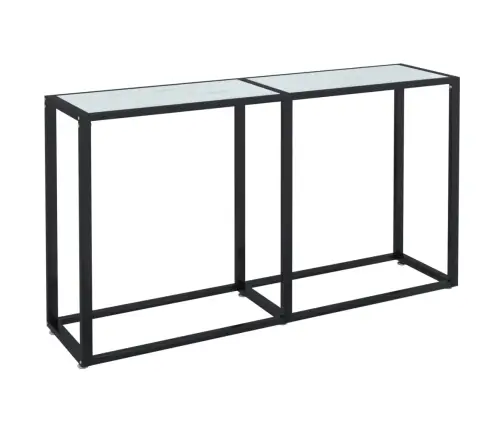 Konsoollaud, Valge Marmor, 140 X 35 X 75,5 cm Karastatud Klaas