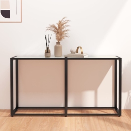 Konsoles Galdiņš, Marmora Raksts, 140X35X75,5 Cm, Rūdīts Stikls Vidaxl