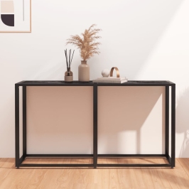 Konsoles Galdiņš, Marmora Raksts, 140X35X75,5 Cm, Rūdīts Stikls Vidaxl