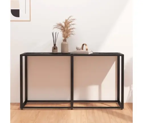 Konsoollaud, Must Marmor, 140 X 35 X 75,5 cm Karastatud Klaas