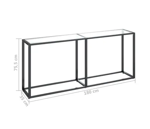 Konsoles Galdiņš, 180X35X75,5 Cm, Caurspīdīgs Rūdīts Stikls Vidaxl