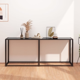Konsoles Galdiņš, Melns, 180X35X75,5 Cm, Rūdīts Stikls Vidaxl