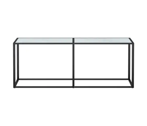 Konsoles Galdiņš, Marmora Raksts, 200X35X75,5 Cm, Rūdīts Stikls Vidaxl