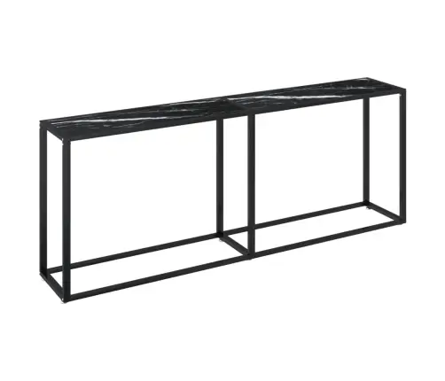 Konsoles Galdiņš, Marmora Raksts, 200X35X75,5 Cm, Rūdīts Stikls Vidaxl