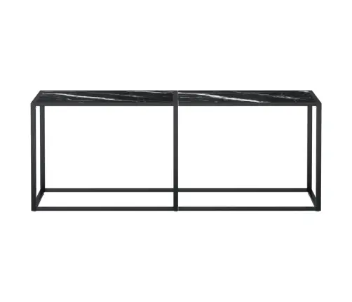 Konsoles Galdiņš, Marmora Raksts, 200X35X75,5 Cm, Rūdīts Stikls Vidaxl