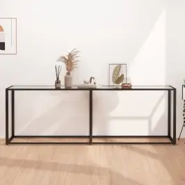 Konsoles Galdiņš, 220X35X75,5 Cm, Caurspīdīgs Rūdīts Stikls Vidaxl