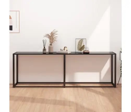 Konsolinis Staliukas, Juodas, 220X35X75,5cm Stiklas