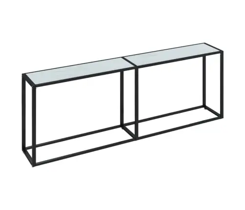 Konsoles Galdiņš, Marmora Raksts, 220X35X75,5 Cm, Rūdīts Stikls Vidaxl