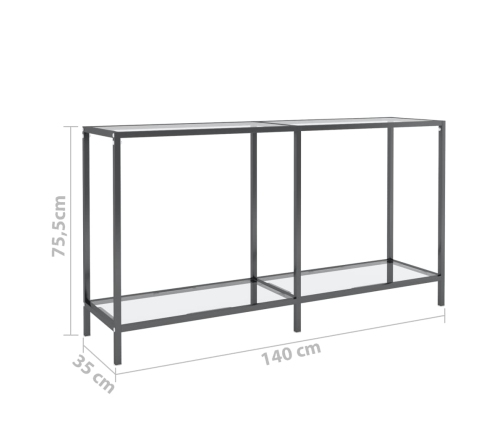 Konsoles Galdiņš, 140X35X75,5 Cm, Rūdīts Stikls, Caurspīdīgs Vidaxl