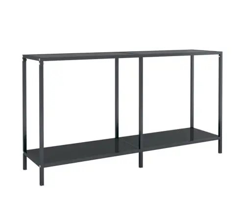 Konsolinis Staliukas, Juodas, 140X35X75,5cm Grūdintas Stiklas