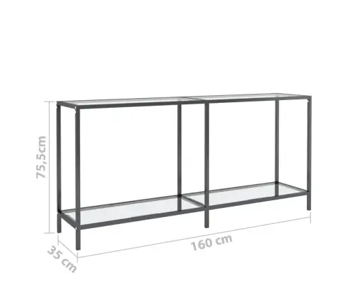 Konsolinis Staliukas, Skaidrus, 160X35X75,5cm Stiklas Konsolinis Staliukas, Skaidrus, 160X35X75,5cm Stiklas
