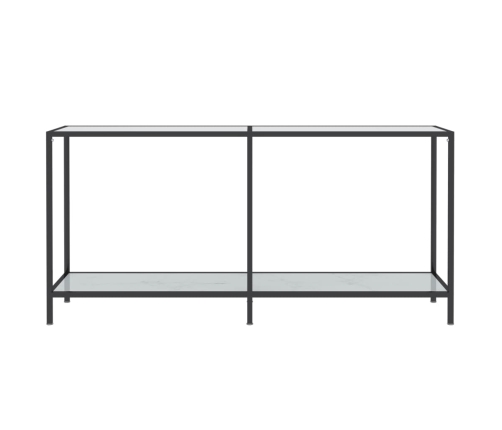 Konsoles Galdiņš, 160X35X75,5 Cm, Balts, Rūdīts Stikls Vidaxl