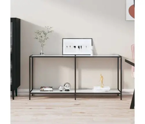 Konsolinis Staliukas, Baltas, 160X35X75,5cm Grūdintas Stiklas