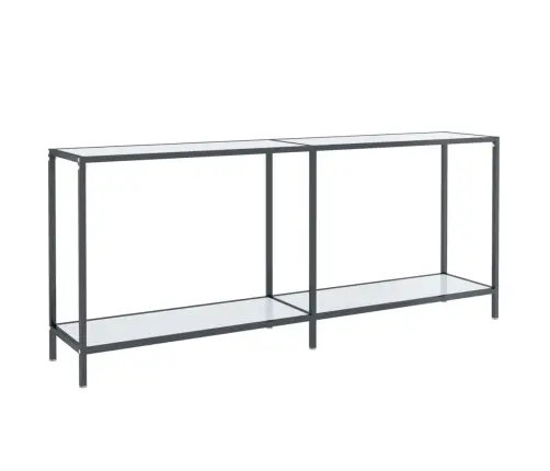Konsoles Galdiņš, 180X35X75,5 Cm, Balts, Rūdīts Stikls Vidaxl