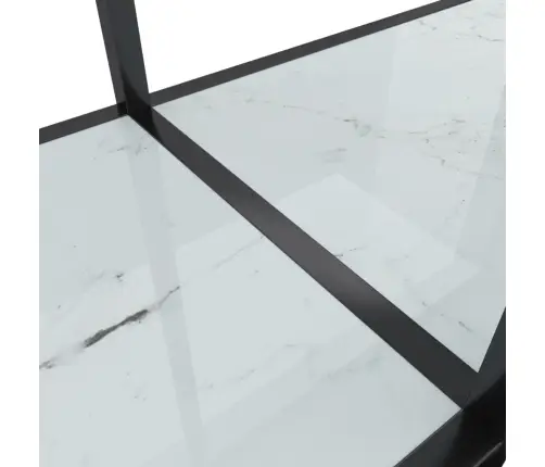 Konsoles Galdiņš, 180X35X75,5 Cm, Balts, Rūdīts Stikls Vidaxl