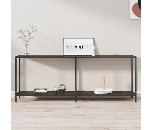 Konsoles Galds, 200X35X75,5 Cm, Rūdīts Stikls, Melns Vidaxl