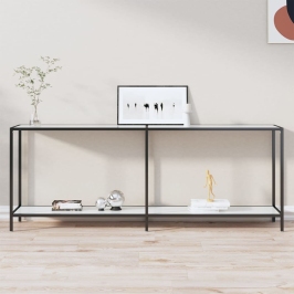 Konsoles Galds, 200X35X75,5 Cm, Rūdīts Stikls, Balts Vidaxl