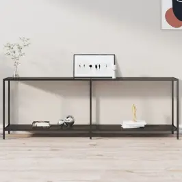 Konsoollaud, Must, 220 X 35 X 75,5 cm Karastatud Klaas