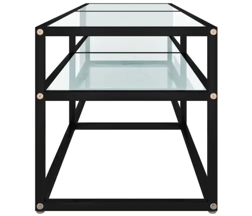 Tv Plaukts, 140X40X40,5 Cm, Rūdīts Stikls, Balts Marmora Raksts Vidaxl