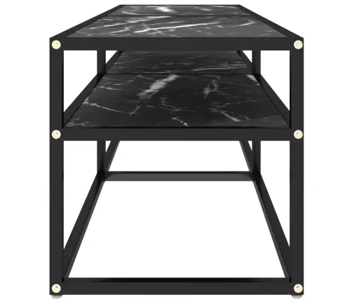 Telerialus, Must Marmor, 140 X 40 X 40,5 cm Karastatud Klaas