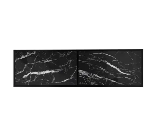 Telerialus, Must Marmor, 140 X 40 X 40,5 cm Karastatud Klaas