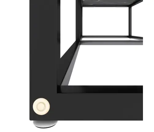 Telerialus, Must Marmor, 140 X 40 X 40,5 cm Karastatud Klaas