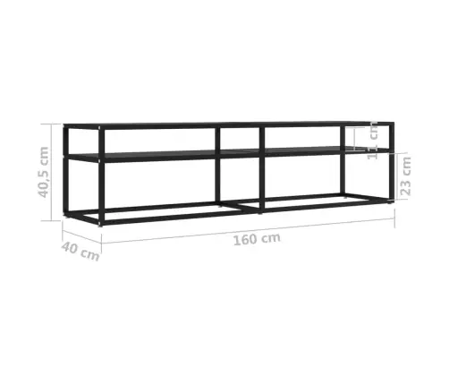 Tv Plaukts, Melns, 160X40X40,5 Cm, Rūdīts Stikls Vidaxl
