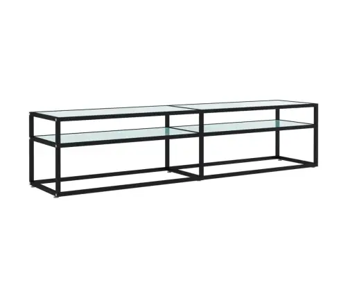 Tv Spintelė, Balta Marmuro, 180X40X40,5cm Grūdintas Stiklas