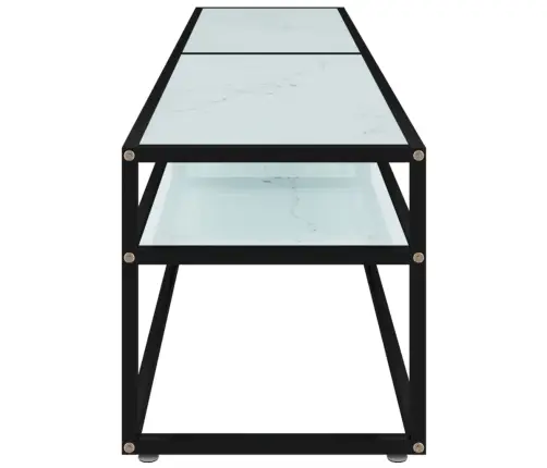 Tv Spintelė, Balta Marmuro, 180X40X40,5cm Grūdintas Stiklas