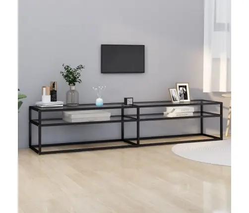 Tv Plaukts, 200X40X40,5 Cm, Caurspīdīgs Rūdīts Stikls Vidaxl