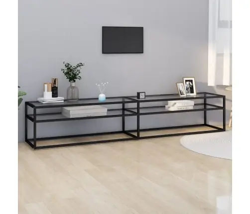 Tv Spintelė, Skaidri, 220X40X40,5cm Grūdintas Stiklas