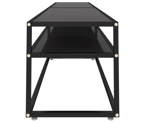 Tv Plaukts, Melns, 220X40X40,5 Cm, Rūdīts Stikls Vidaxl