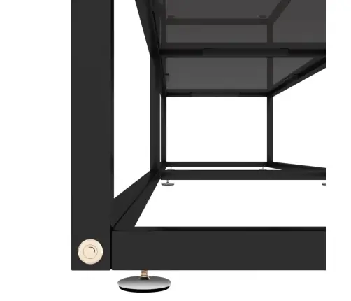 Tv Plaukts, Melns, 220X40X40,5 Cm, Rūdīts Stikls Vidaxl