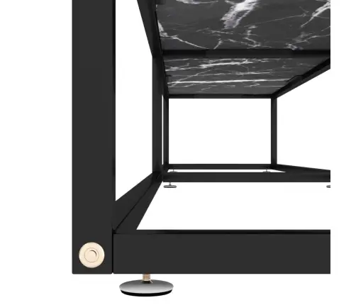 Tv Spintelė, Juoda Marmuro, 220X40X40,5cm Grūdintas Stiklas