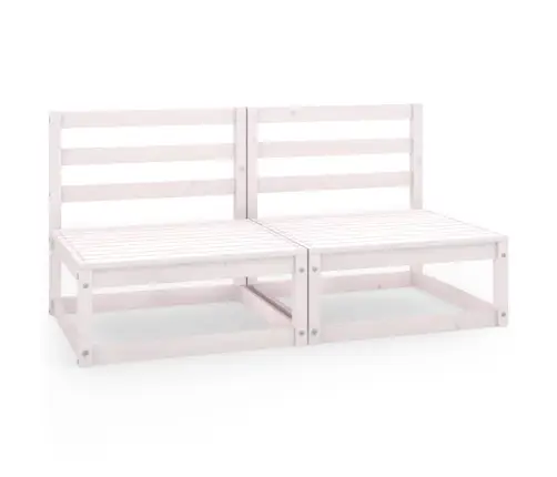 Divvietīgs Dārza Dīvāns, Balts Priedes Masīvkoks Vidaxl