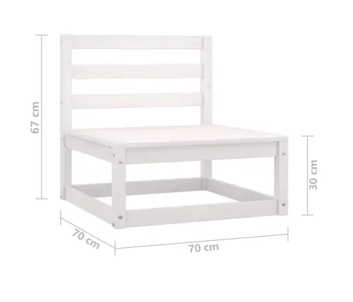 Divvietīgs Dārza Dīvāns, Balts Priedes Masīvkoks Vidaxl