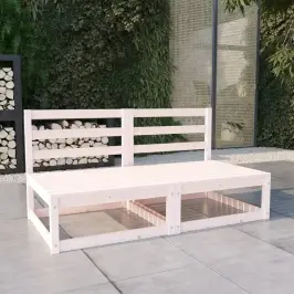 Dvivietė Sodo Sofa, Baltos Spalvos, Pušies Medienos Masyvas