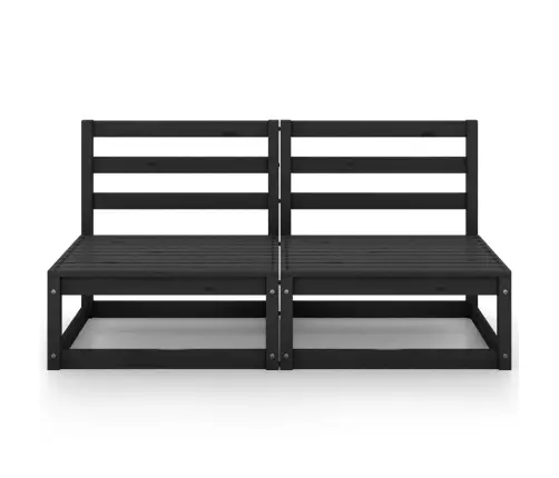 Divvietīgs Dārza Dīvāns, Melns Priedes Masīvkoks Vidaxl