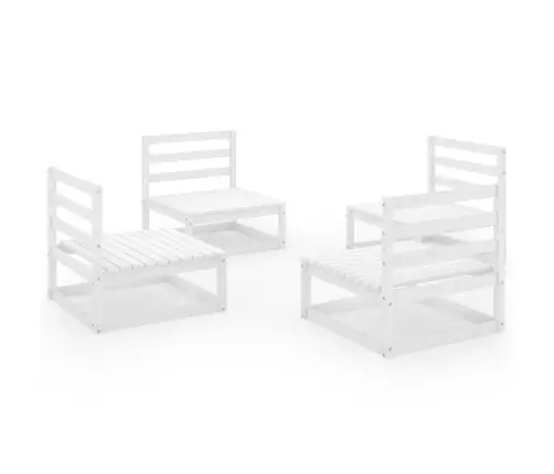 4-Daļīgs Dārza Atpūtas Mēbeļu Komplekts, Balts Priedes Koks Vidaxl 4-Daļīgs Dārza Atpūtas Mēbeļu Komplekts, Balts Priedes Koks Vidaxl