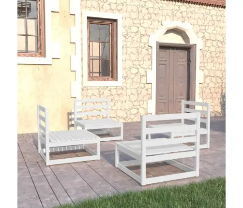 4-Daļīgs Dārza Atpūtas Mēbeļu Komplekts, Balts Priedes Koks Vidaxl 4-Daļīgs Dārza Atpūtas Mēbeļu Komplekts, Balts Priedes Koks Vidaxl