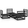 5-Daļīgs Dārza Atpūtas Mēbeļu Komplekts, Melns Priedes Koks Vidaxl