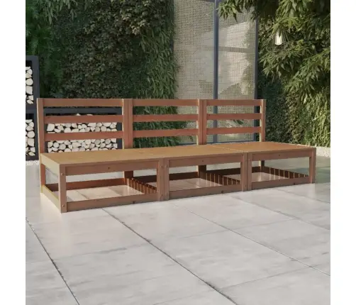 Trīsvietīgs Dārza Dīvāns, Medus Brūns Priedes Koks Vidaxl